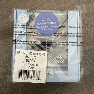 Robeez Black and Silver Dress Shoes with Black Bow Size 0-6 months